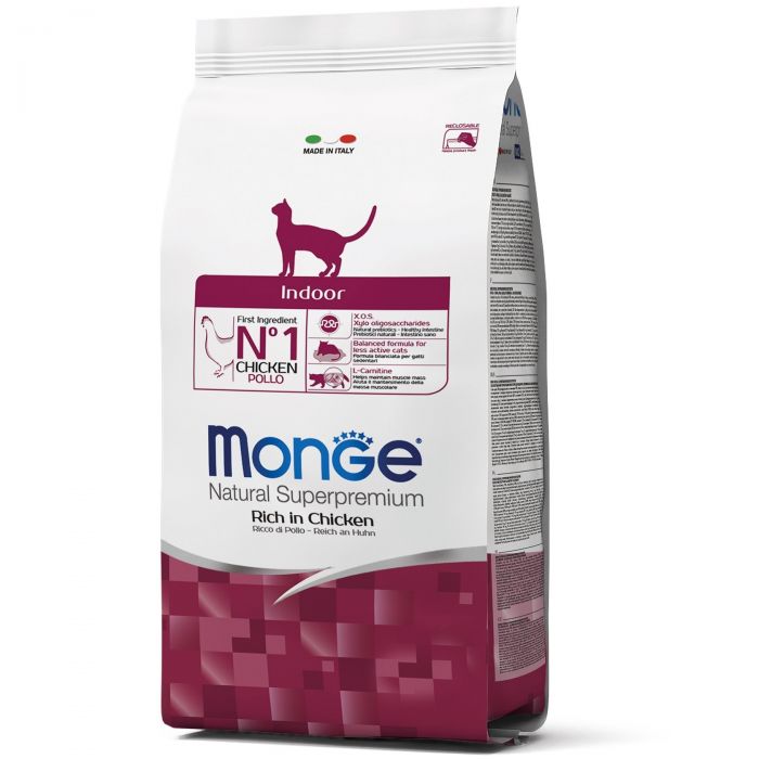 Monge Natural Indoor 10kg - Hrana za odrasle mačke sa piletinom - petcorner