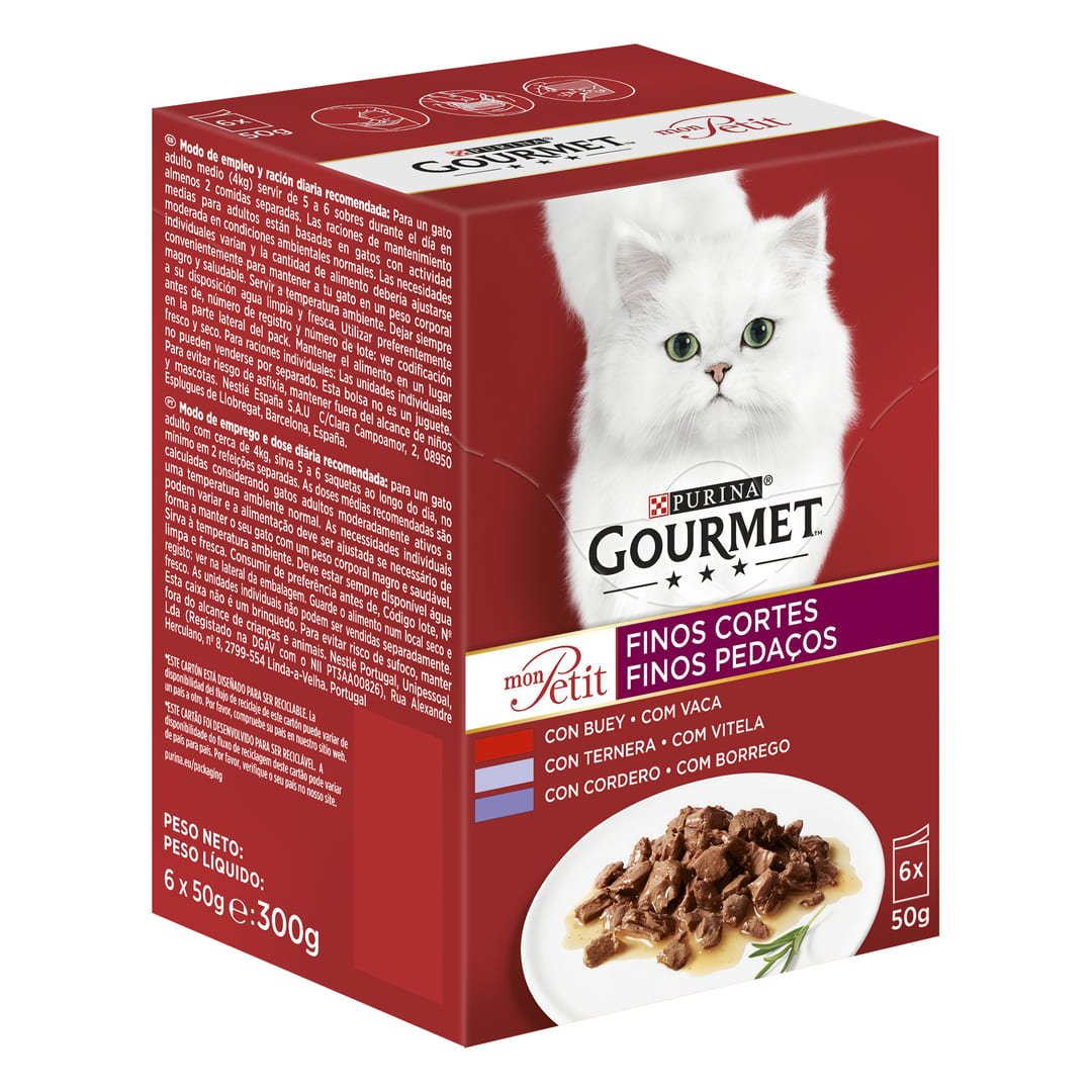 GOURMET Mon Petit Multipack, s govedinom, teletinom i jagnjetinom, 6x50g - petcorner