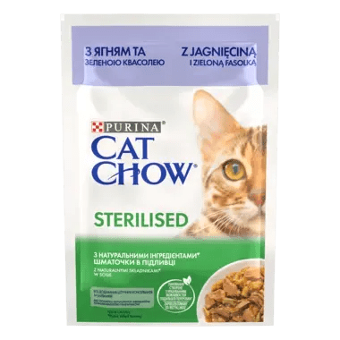 CAT CHOW Kesica za mačke Sterilised s jagnjetinom u sosu, 85g - petcorner