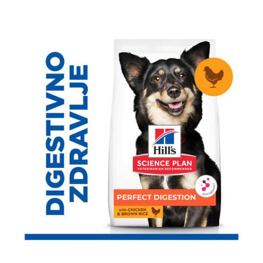 Hill's Science Plan PERFECT DIGESTION Small & Mini Adult 1+ Hrana za Pse sa Piletinom - petcorner