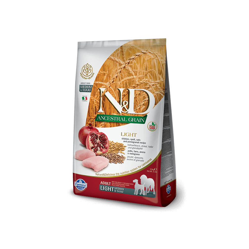 N&D Low Grain, Hrana za pse sa prekomernom težinom Medium/Maxi Light, 12 kg - petcorner