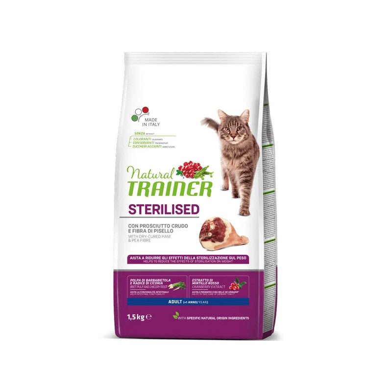 Natural Trainer - Adult Sterilized hrana za odrasle sterilisane mačke, Šunka 10kg - petcorner