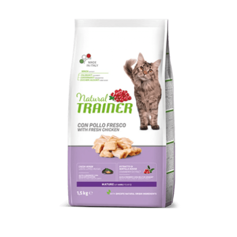 Natural Trainer Hrana za starije mačke preko 7 godina, Piletina, 1.5kg - petcorner