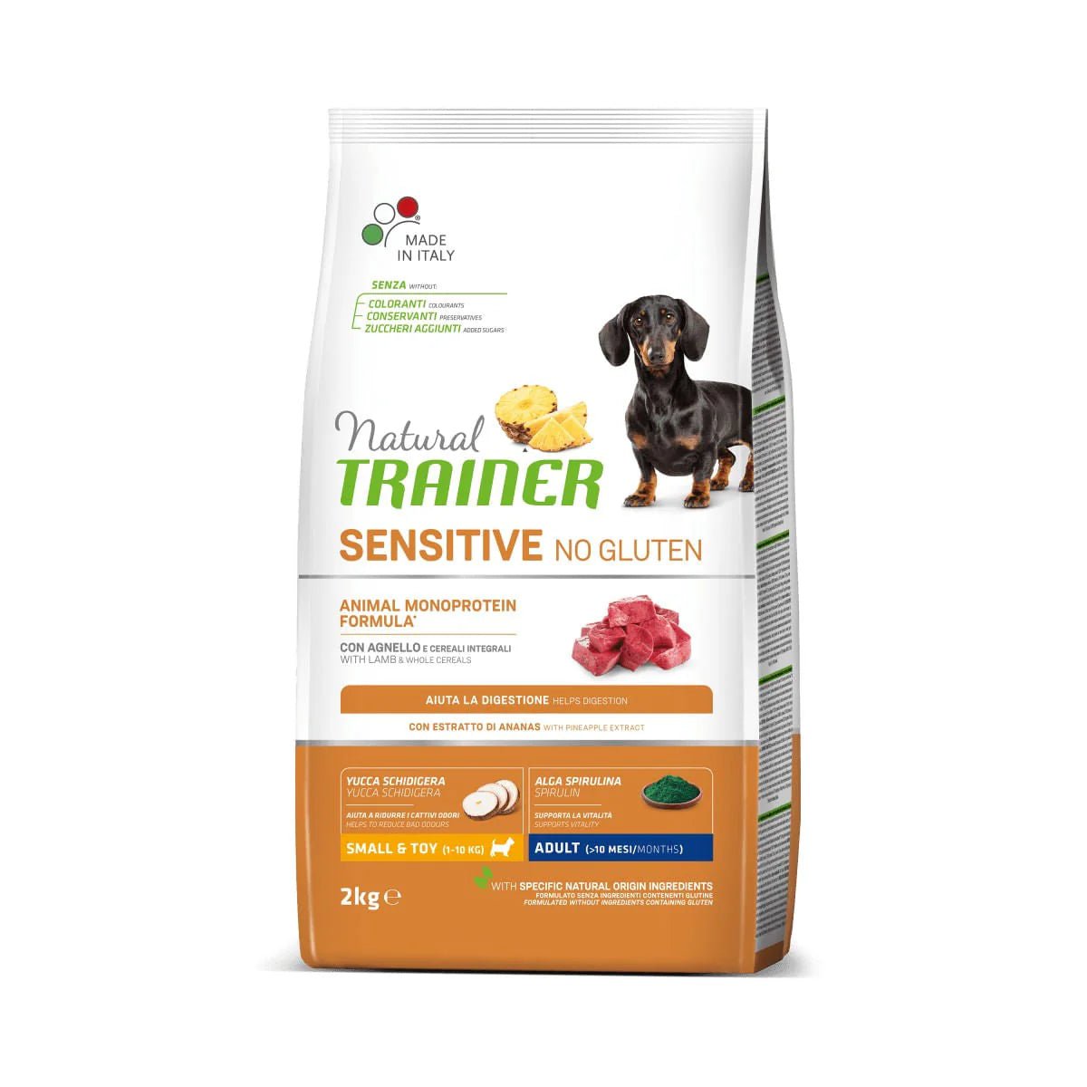 Natural Trainer Sensitive, Hrana za odrasle pse, malih rasa, bez zitarica, Jagnjetina, 7kg - petcorner