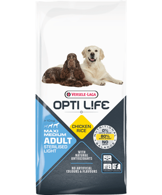 Opti Life Medium/Maxi Sterilised Light 12.5kg – Niskokalorična hrana za pse - petcorner