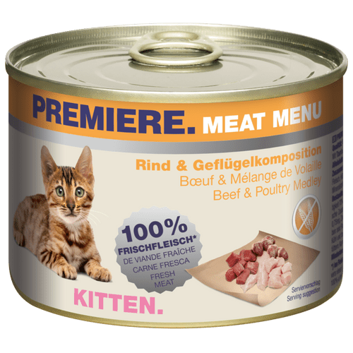 Premiere Cat Meat Menu KITTEN Govedina,Piletina 200g konzerva - petcorner