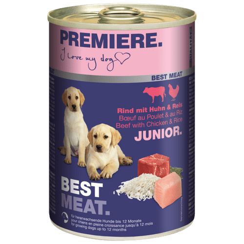 PREMIERE Dog Best Meat konzerva za pse Junior Govedina,Piletina,Pirinač 400gr - petcorner