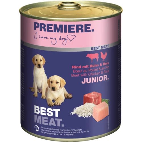 PREMIERE Dog Best Meat konzerva za pse Junior Piletina,Govedina,Pirinač, 800gr - petcorner