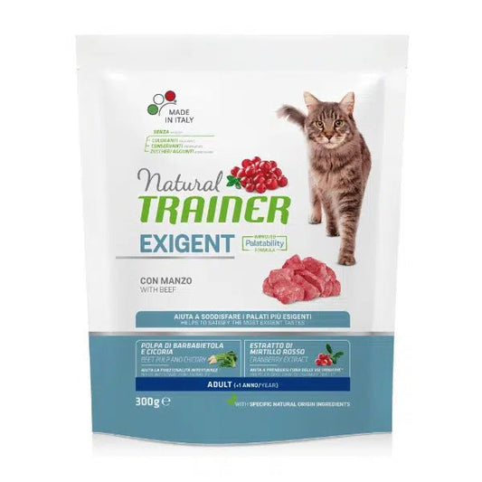 Trainer Natural Cat Exigent, hrana za odrasle macke, Govedina 300gr - petcorner