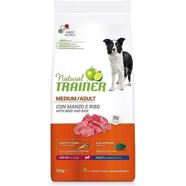 Trainer Natural Dog Hrana Za Pse, Govedina I Pirinač, Za Odrasle Pse, Srednjih rasa, 3kg - petcorner