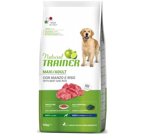 Trainer Natural Dog Hrana Za Pse, Govedina I Pirinač, Za Odrasle Pse, Velikih rasa, 12kg - petcorner