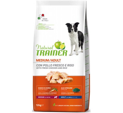 Trainer Natural Dog Hrana Za Pse, Sveža Piletina, Za Odrasle Pse, Srednjih rasa, 12kg - petcorner