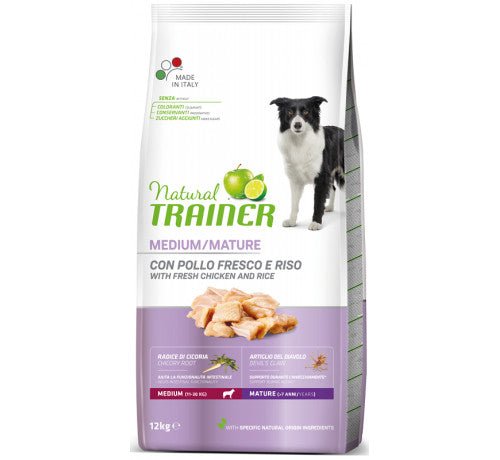 Trainer Natural Dog Hrana Za Starije Pse, Srednjih rasa, Sveža Piletina, 12kg - petcorner