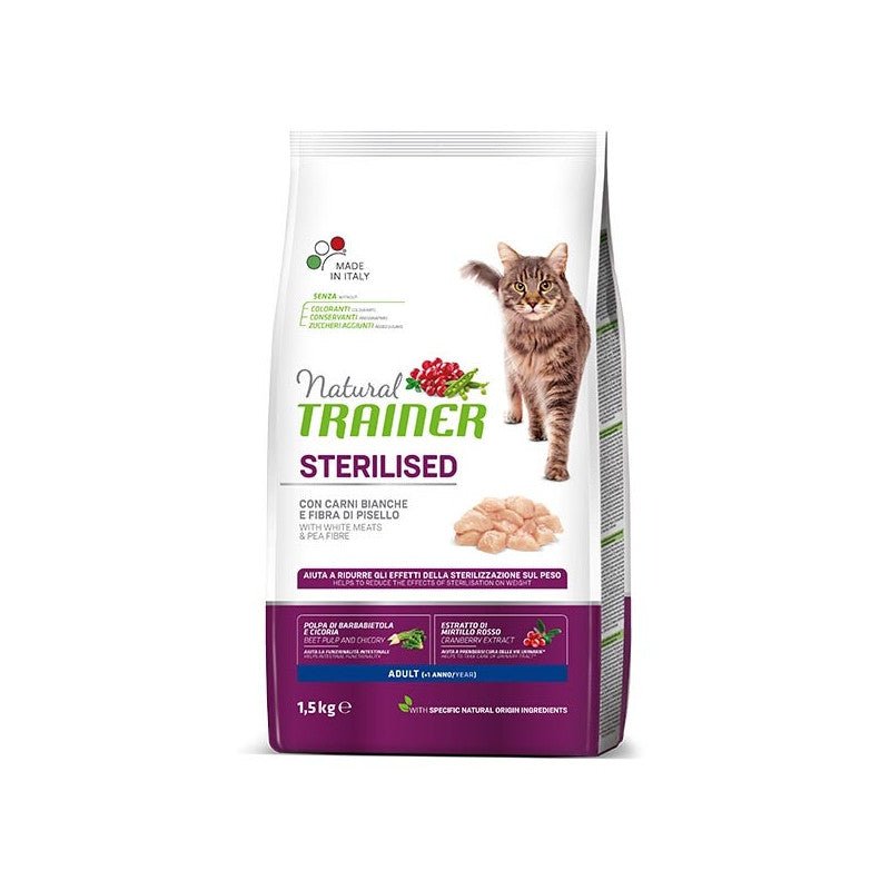 Trainer Natural Hrana za odrasle sterilisane mačke, Belo meso, 1.5kg - petcorner