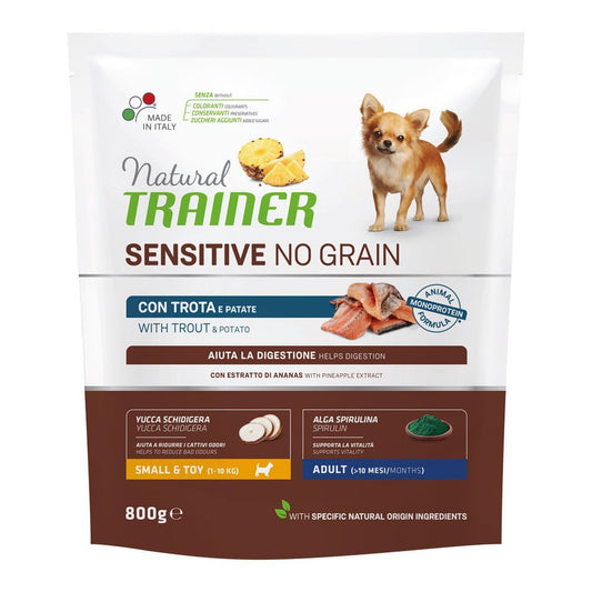 Trainer Natural Sensitive Bez Zitarica Hrana Za Odrasle Pse Malih Rasa, Pastrmka, 800g - petcorner