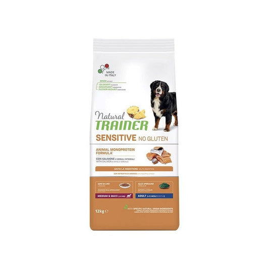 Trainer Natural Sensitive Bez Zitarica Hrana za odrasle pse srednjih i velikih rasa, Losos 12Kg - petcorner