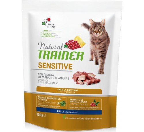 Trainer Natural Sensitive Hrana za odrasle mačke, Pačetina, 300g - petcorner