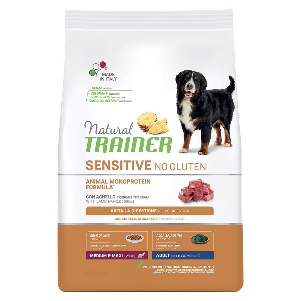 Trainer Natural Sensitive Hrana Za Pse bez zitarica, Jagnjetina, Za Odrasle Pse Srednjih I Velikih Rasa, 3kg - petcorner