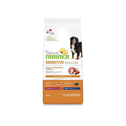 Trainer Natural Sensitive No Gluten Hrana Za Odrasle Pse Srednjih I Velikih Rasa, Pačetina, 12kg - petcorner