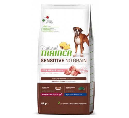 Trainer Natural Sensitive No Grain Hrana za odrasle pse srednjih i velikih rasa, Svinjetina 12Kg - petcorner