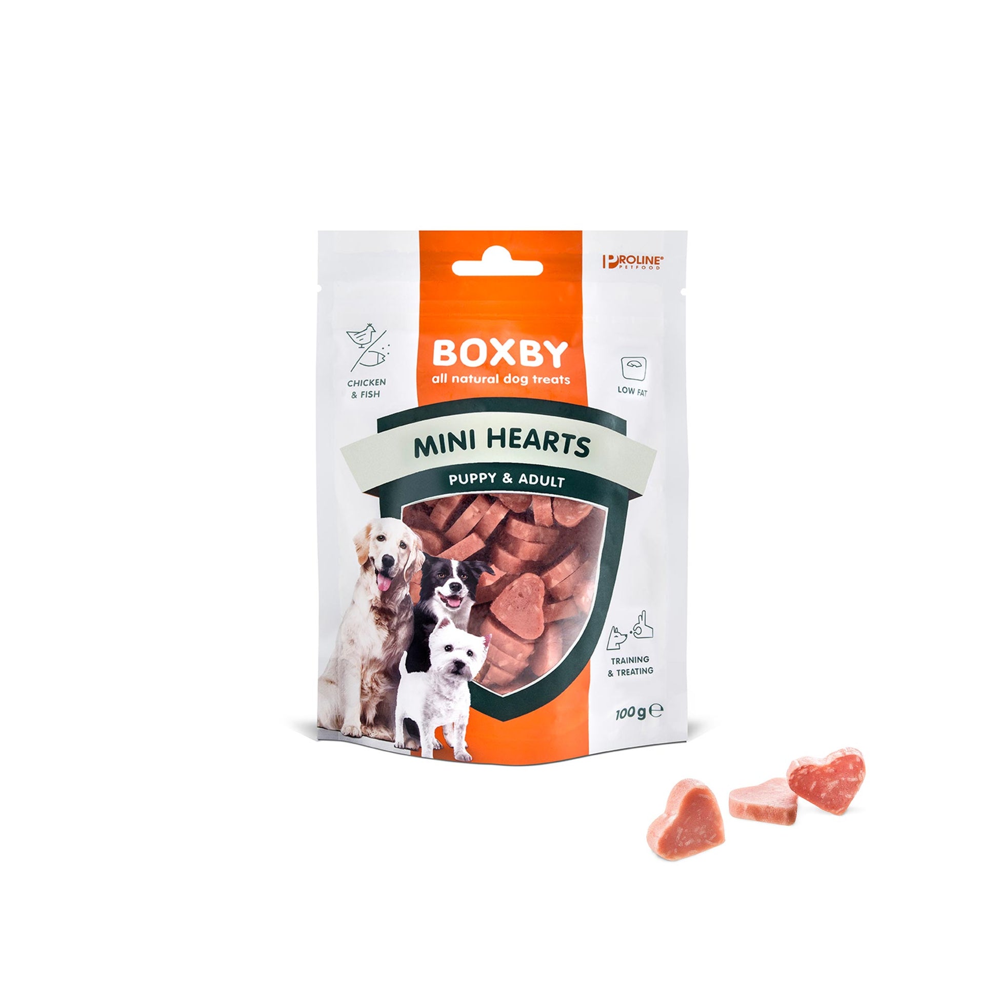 Mini Hearts – Poslastica za štence i odrasle pse, 100 g - petcorner