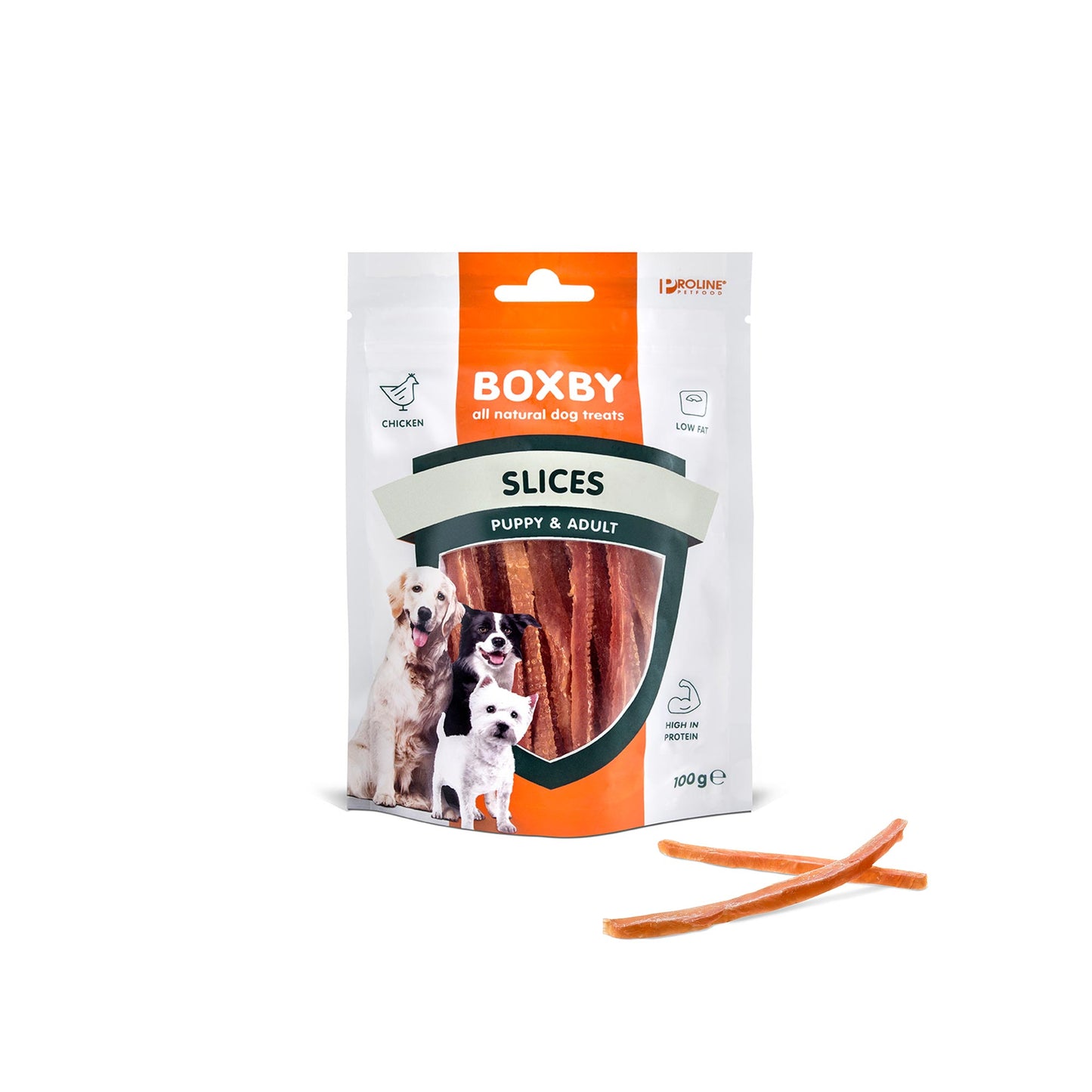 Boxby Slices – Poslastica za štence i odrasle pse, 100 g - petcorner