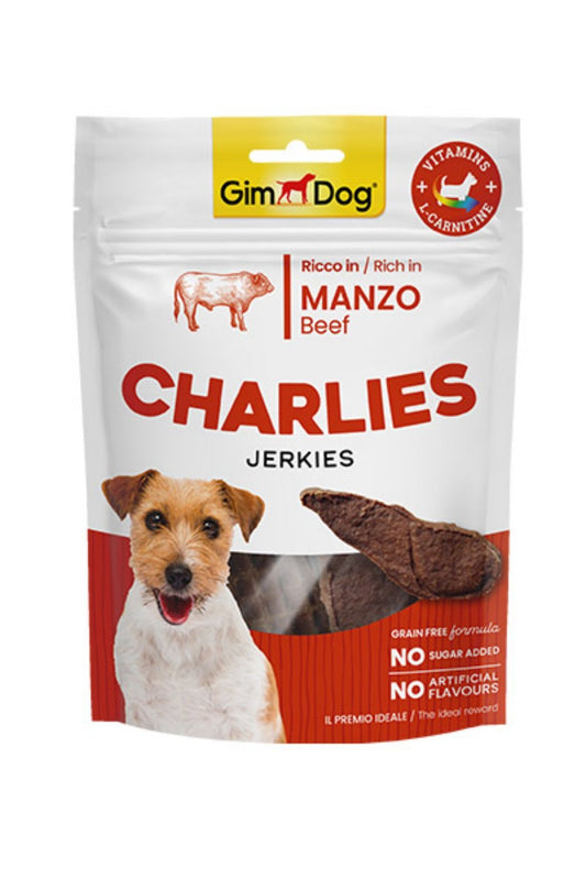 GimDog Charlies Jerkies - Poslastica za pse (Govedina) 70g - petcorner