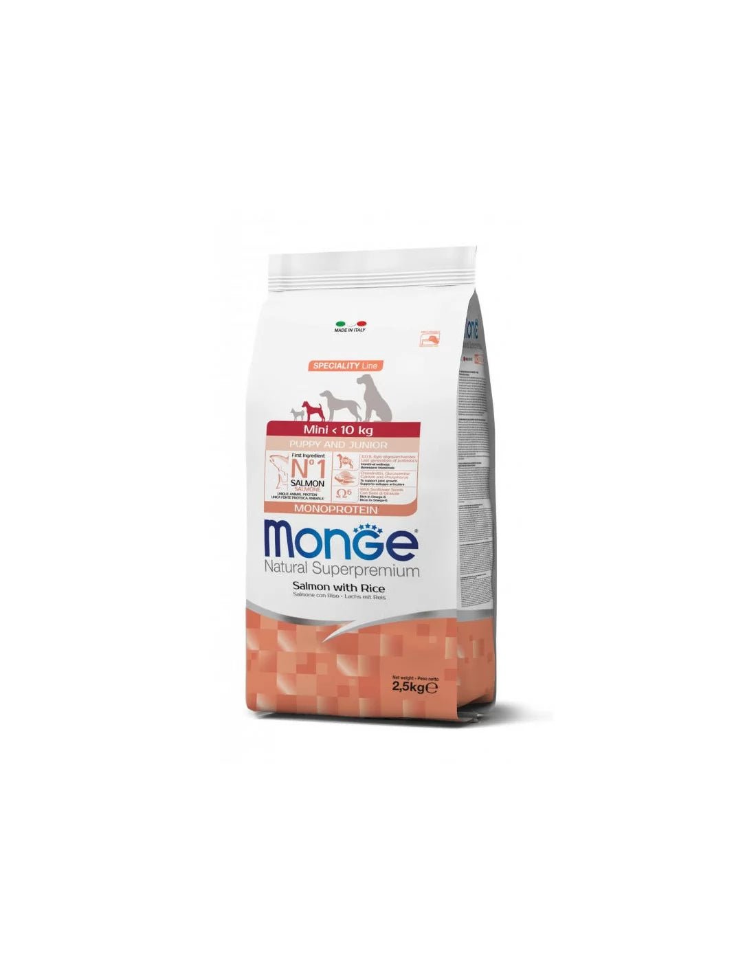 Monge Mini Puppy Salmon with Rice 2.5kg - Hrana za štence malih rasa - petcorner