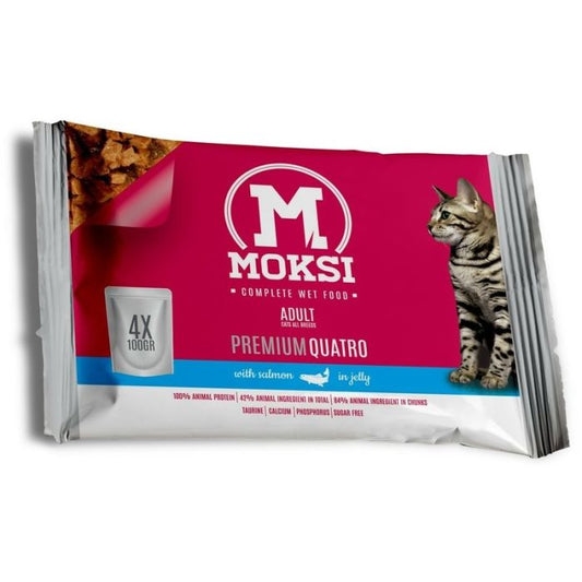 Moksi preliv za mačke losos žele 4x100gr - petcorner