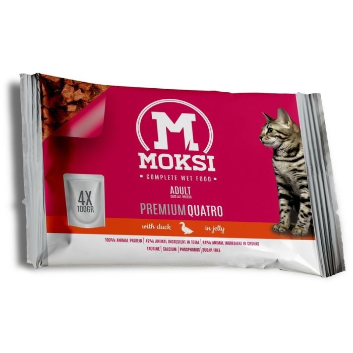 Moksi preliv za mačke pačetinom u sosu 4x100gr - petcorner