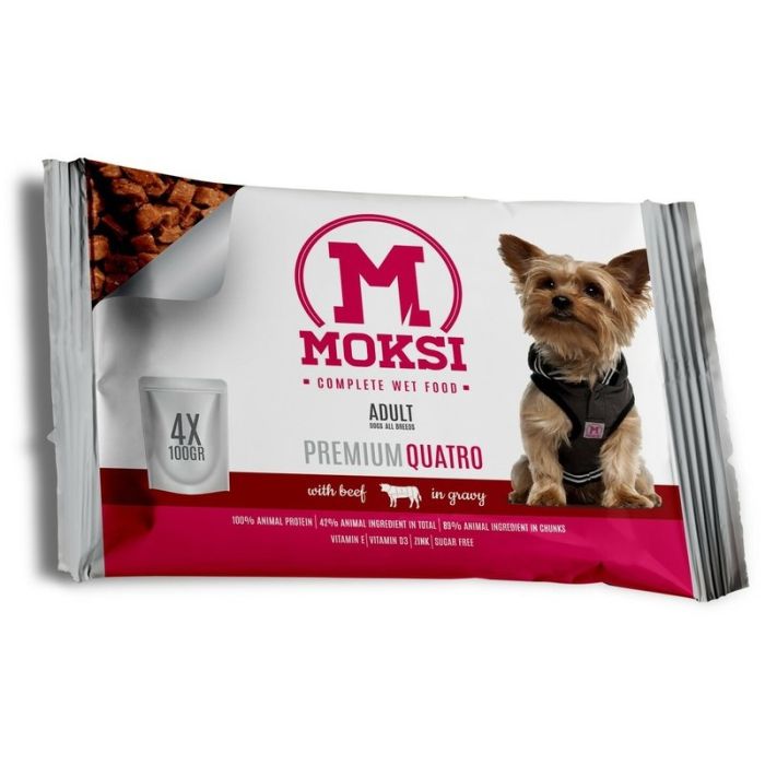 Moksi preliv za pse govedina u sosu 4x100gr - petcorner