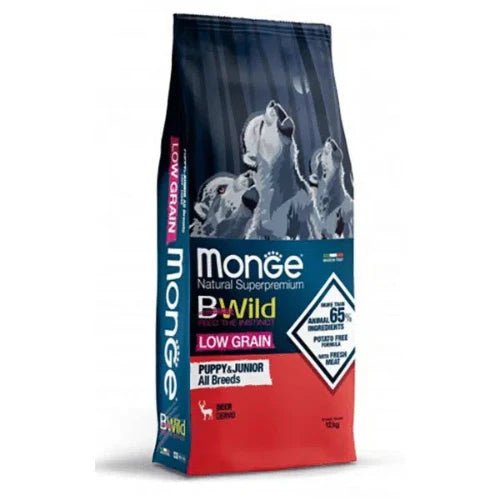 Monge Bwild Low Grain All Breeds Puppy&Junior Deer – 2,5 kg - petcorner