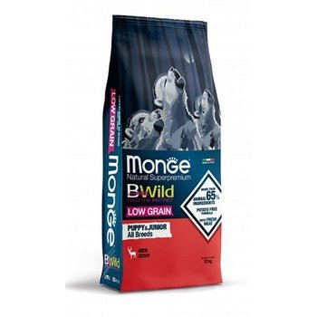 Monge BWILD Low Grain Hrana za Pse, Jelen, Za Sve Rase, Puppy&Junior, 12KG - petcorner