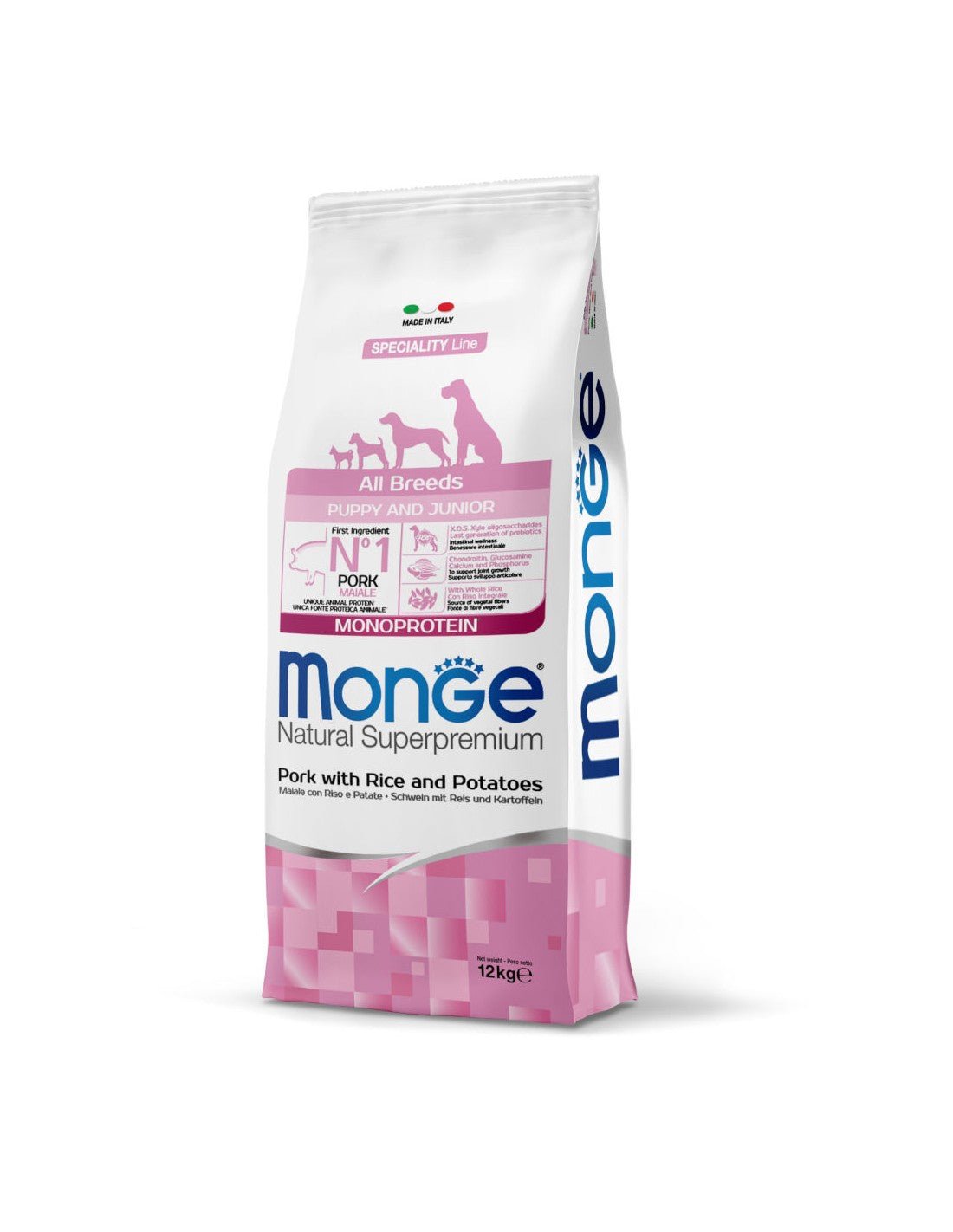 Monge Natural Puppy 12kg hrana za štence sa svinjetinom, pirinčem i krompirom - petcorner