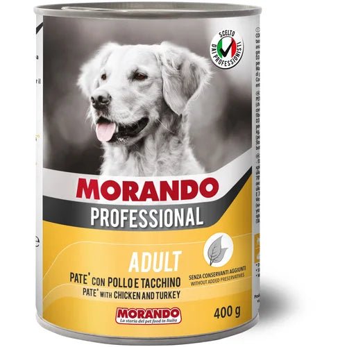 Morando Dog Adult Pate, pašteta za pse, Piletina i Ćuretina , 400g konzerva - petcorner