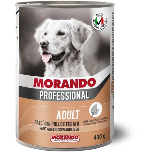 Morando Dog Adult Pate, pašteta za pse, Piletina i Jetra, 400g konzerva - petcorner