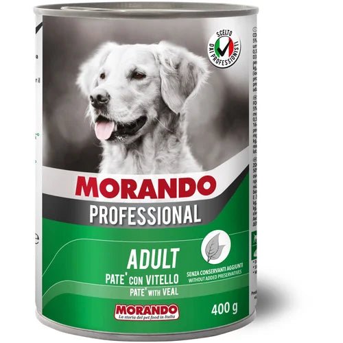 Morando Dog Adult Pate, pašteta za pse, Teletina, 400g konzerva - petcorner