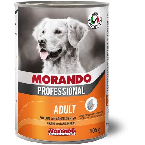 Morando Dog Prof Adult Komadići Jagnjetina i Pirinač, 405g konzerva - petcorner