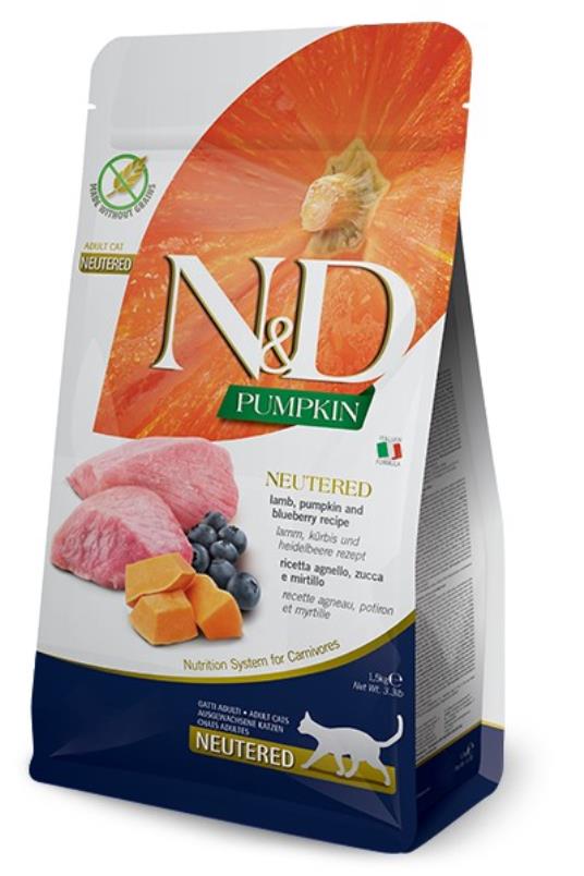 N&D Pumpkin Lamb & Blueberry Neutered - Hrana za Mačke, 5 kg - petcorner