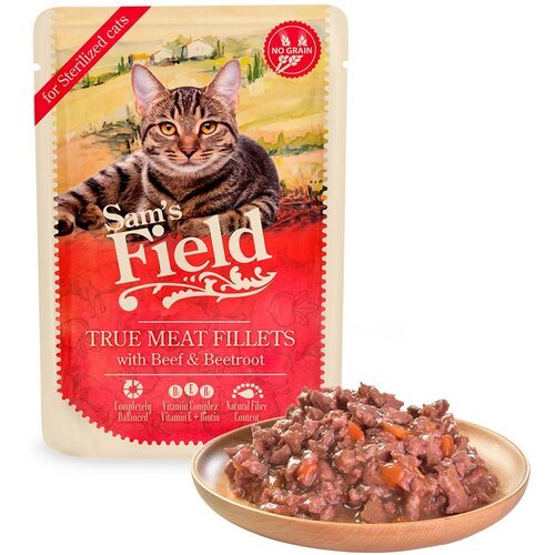 Sam's Field Adult Goveđi File sa Cveklom za Sterilisane Mačke 85g - petcorner