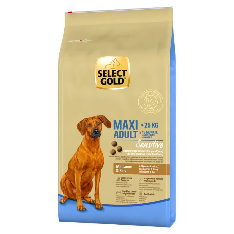 Select Gold Maxi Adult Sensitive Jagnjetina i Pirinač 12kg za odrasle pse velikih rasa - petcorner