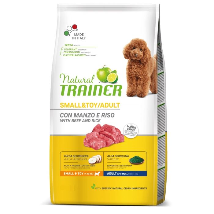 Trainer Natural Dog Hrana Za Odrasle Pse, Malih rasa, Govedina I Pirinač, 800g - petcorner