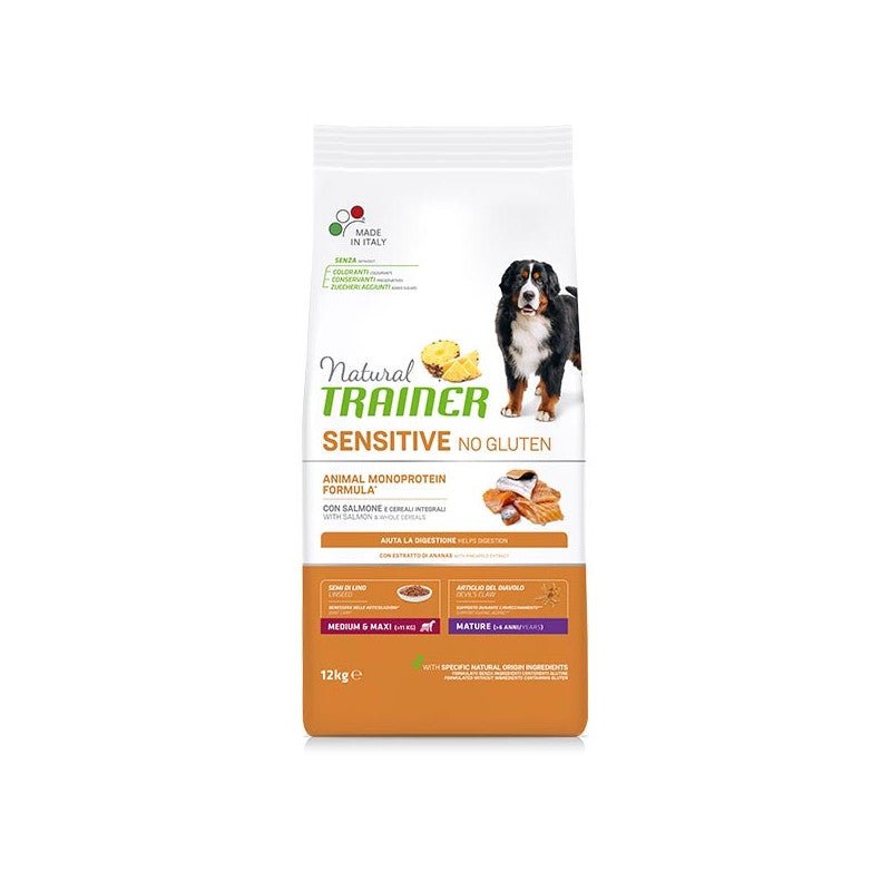 Trainer Natural Sensitive Bez Zitarica Hrana Za Odrasle Pse, Srednjih I Velikih Rasa, Losos 12kg - petcorner